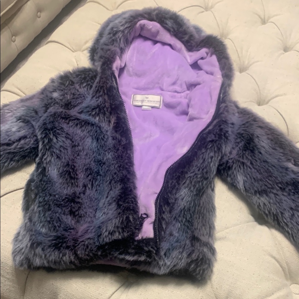 Kids Faux Fur Jacket - Purple